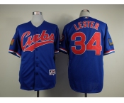 mlb jerseys chicago cubs #34 lester blue[lester][1994 m&n]