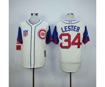 mlb jerseys chicago cubs #34 lester white[2015 new][lester]