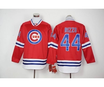 mlb jerseys chicago cubs #44 anthony rizzo red long sleeve