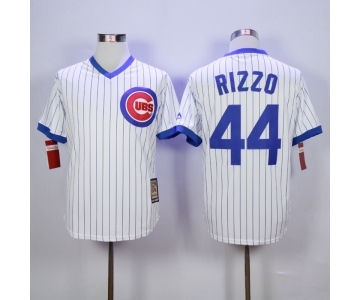 mlb jerseys chicago cubs #44 rizzo white[grey strip][m&n]