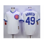 mlb jerseys chicago cubs #49 arrieta white(grey strip)[m&n]