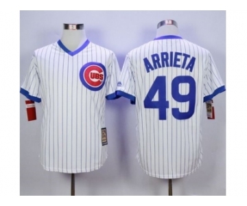 mlb jerseys chicago cubs #49 arrieta white(grey strip)[m&n]