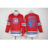 mlb jerseys chicago cubs #49 jake arrieta red long sleeve