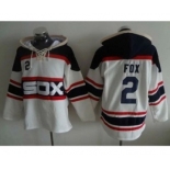 Chicago White Sox #2 Nellie Fox White Sawyer Hooded Sweatshirt Alternate Home MLB Hoodie