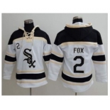 Chicago White Sox #2 Nellie Fox White Sawyer Hooded Sweatshirt Baseball Hoodie