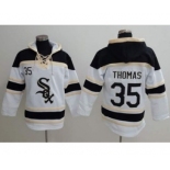 Chicago White Sox #35 Frank Thomas White Sawyer Hooded Sweatshirt Baseball Hoodie