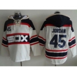 Chicago White Sox #45 Michael Jordan White Sawyer Hooded Sweatshirt Alternate Home MLB Hoodie