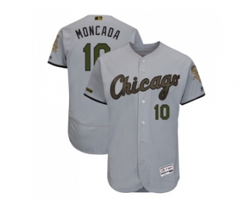 Men Chicago White Sox #10 Yoan Moncada Grey Flexbase Authentic Collection 2018 Memorial Day Stitched MLB Jersey