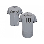 Men Chicago White Sox #10 Yoan Moncada Grey Flexbase Authentic Collection Stitched MLB Jersey