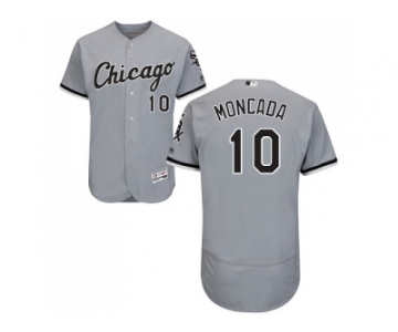 Men Chicago White Sox #10 Yoan Moncada Grey Flexbase Authentic Collection Stitched MLB Jersey