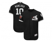 Men Chicago White Sox #10 Yoan Moncada Majestic Black 2018 Spring Training Flex Base Player Jersey