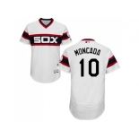 Men Chicago White Sox #10 Yoan Moncada White Flexbase Authentic Collection Alternate Home Stitched MLB Jersey