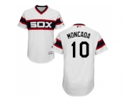 Men Chicago White Sox #10 Yoan Moncada White Flexbase Authentic Collection Alternate Home Stitched MLB Jersey