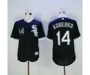 Men Chicago White Sox #14 Paul Konerko Majestic Black Flexbase Authentic Collection Player Jersey