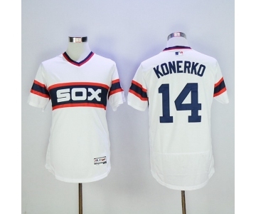 Men Chicago White Sox #14 Paul Konerko Majestic white Flexbase Authentic Cooperstown Player Jersey