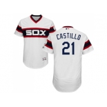 Men Chicago White Sox #21 Welington Castillo White Flexbase Authentic Collection Alternate Home Stitched MLB Jersey