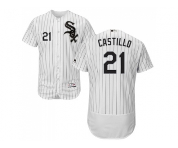 Men Chicago White Sox #21 Welington Castillo White(Black Strip) Flexbase Authentic Collection Stitched MLB Jersey