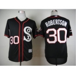 Men Chicago White Sox #30 David Robertson Black 2016 Official Cool Base Jersey