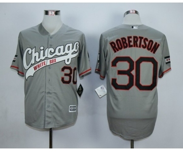 Men Chicago White Sox #30 David Robertson Gray 2016 Official Cool Base Jersey