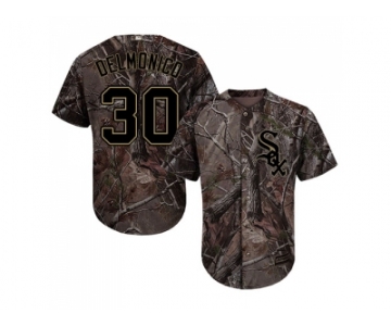 Men Chicago White Sox #30 Nicky Delmonico Camo Realtree Collection Cool Base Stitched MLB Jerseys