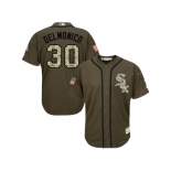 Men Chicago White Sox #30 Nicky Delmonico Green Salute to Service Stitched MLB Jerseys