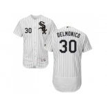 Men Chicago White Sox #30 Nicky Delmonico White(Black Strip) Flexbase Authentic Collection Stitched MLB Jerseys