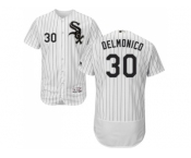 Men Chicago White Sox #30 Nicky Delmonico White(Black Strip) Flexbase Authentic Collection Stitched MLB Jerseys