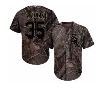 Men Chicago White Sox #35 Frank Thomas Camo Realtree Collection Cool Base Stitched MLB Jersey