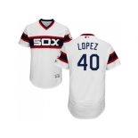 Men Chicago White Sox #40 Reynaldo Lopez White Flexbase Authentic Collection Alternate Home Stitched MLB Jerseys