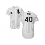 Men Chicago White Sox #40 Reynaldo Lopez White(Black Strip) Flexbase Authentic Collection Stitched MLB Jerseys