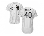 Men Chicago White Sox #40 Reynaldo Lopez White(Black Strip) Flexbase Authentic Collection Stitched MLB Jerseys