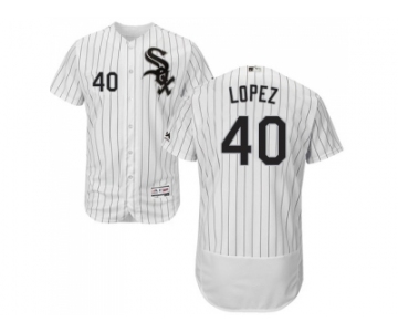 Men Chicago White Sox #40 Reynaldo Lopez White(Black Strip) Flexbase Authentic Collection Stitched MLB Jerseys