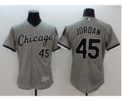 Men Chicago White Sox #45 Jordan Majestic Gray Flexbase Authentic Collection Player Jersey