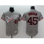 Men Chicago White Sox #45 Jordan Majestic Gray White Flexbase Authentic Collection Player Jersey