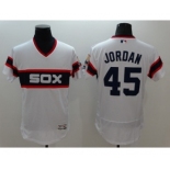 Men Chicago White Sox #45 Jordan Majestic white Flexbase Authentic Collection Player Jersey