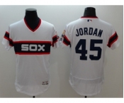 Men Chicago White Sox #45 Jordan Majestic white Flexbase Authentic Collection Player Jersey