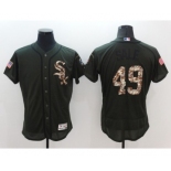 Men Chicago White Sox #49 Chris Sale Majestic Green Salute to Service Flexbase Authentic Collection Jersey