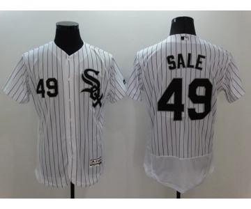 Men Chicago White Sox #49 Chris Sale Majestic White Flexbase Authentic Collection Player Jersey