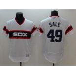 Men Chicago White Sox #49 Chris Sale Majestic white Flexbase Authentic Cooperstown Player Jersey