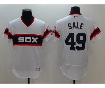 Men Chicago White Sox #49 Chris Sale Majestic white Flexbase Authentic Cooperstown Player Jersey