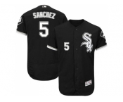 Men Chicago White Sox #5 Yolmer Sanchez Black Flexbase Authentic Collection Stitched MLB Jerseys