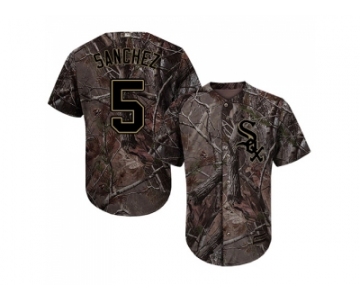 Men Chicago White Sox #5 Yolmer Sanchez Camo Realtree Collection Cool Base Stitched MLB Jerseys