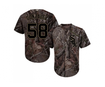 Men Chicago White Sox #58 Miguel Gonzalez Camo Realtree Collection Cool Base Stitched MLB Jerseys