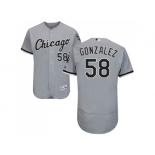 Men Chicago White Sox #58 Miguel Gonzalez Grey Flexbase Authentic Collection Stitched MLB Jerseys