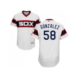 Men Chicago White Sox #58 Miguel Gonzalez White Flexbase Authentic Collection Alternate Home Stitched MLB Jerseys