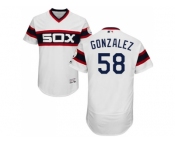 Men Chicago White Sox #58 Miguel Gonzalez White Flexbase Authentic Collection Alternate Home Stitched MLB Jerseys