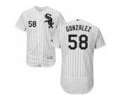 Men Chicago White Sox #58 Miguel Gonzalez White(Black Strip) Flexbase Authentic Collection Stitched MLB Jerseys