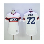 Men Chicago White Sox #72 Carlton Fisk Majestic white Flexbase Authentic Cooperstown Player Jersey