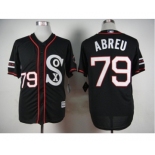 Men Chicago White Sox #79 Jose Abreu Black 2016 Official Cool Base Jersey