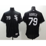 Men Chicago White Sox #79 Jose Abreu Majestic Black Flexbase Authentic Collection Player Jersey